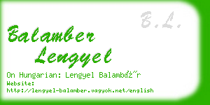 balamber lengyel business card